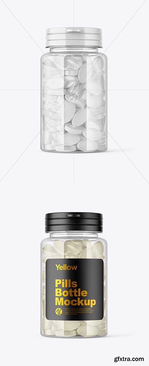 Clear Pills Bottle Mockup 39280