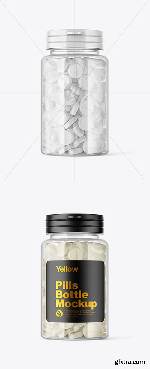 Clear Pills Bottle Mockup 39019