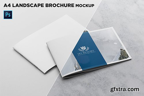 2 Covers Landscape Brochure Mockup