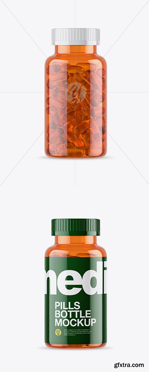 Orange Fish Oil Bottle Mockup 22433