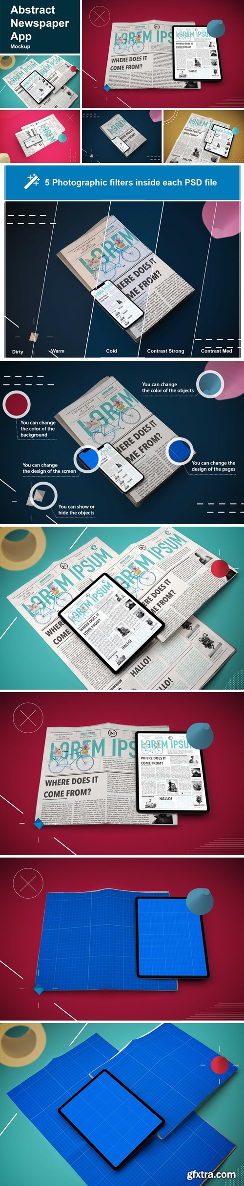 Abstract Newspaper App MockUp