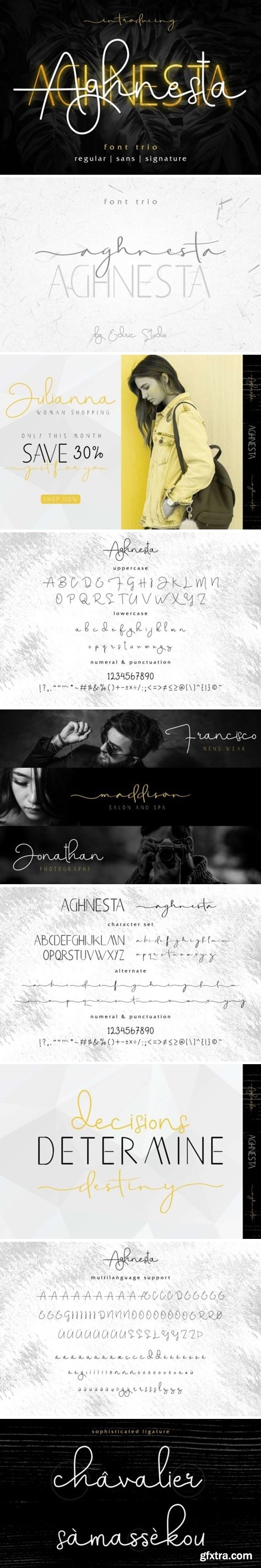 GraphicRiver - Aghnesta Font Trio 25603448