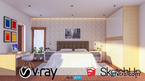 Design a Contemporary Bedroom | Vray Next + Sketchup 2019