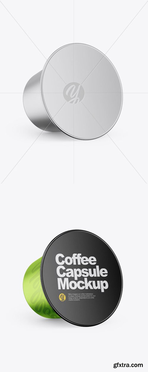 Glossy Metallic Coffee Capsule Mockup 54056