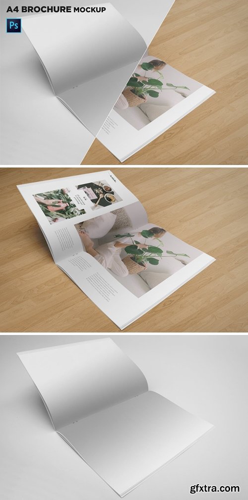 A4 Brochure Mockup Open Pages