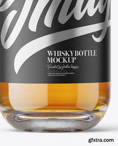 Clear Glass Whisky Bottle mockup 54915