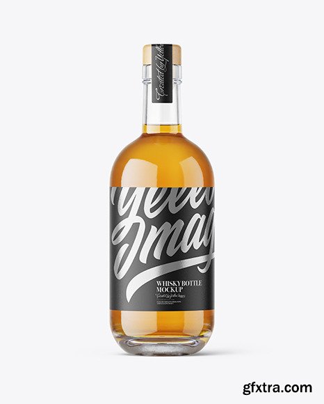 Clear Glass Whisky Bottle mockup 54915