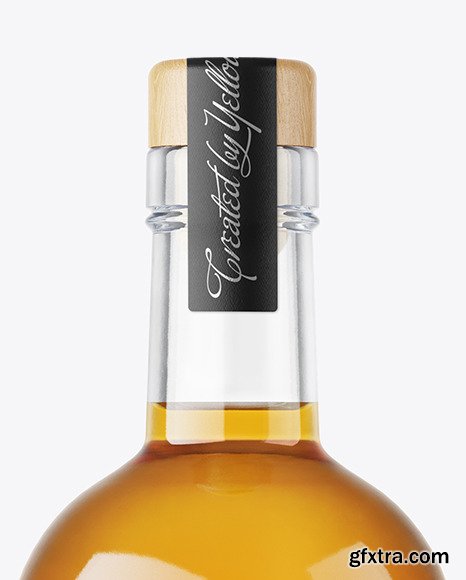 Clear Glass Whisky Bottle mockup 54915