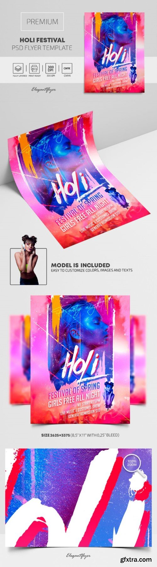 Holi Festival – Premium PSD Flyer Template