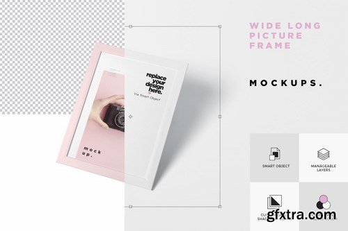 Wide Long Picture Frame Mockups