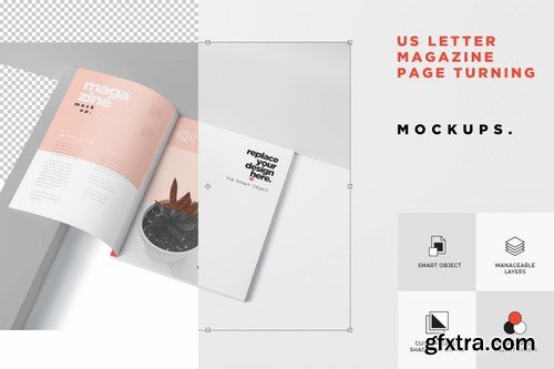 US Letter Magazine Page Mockups