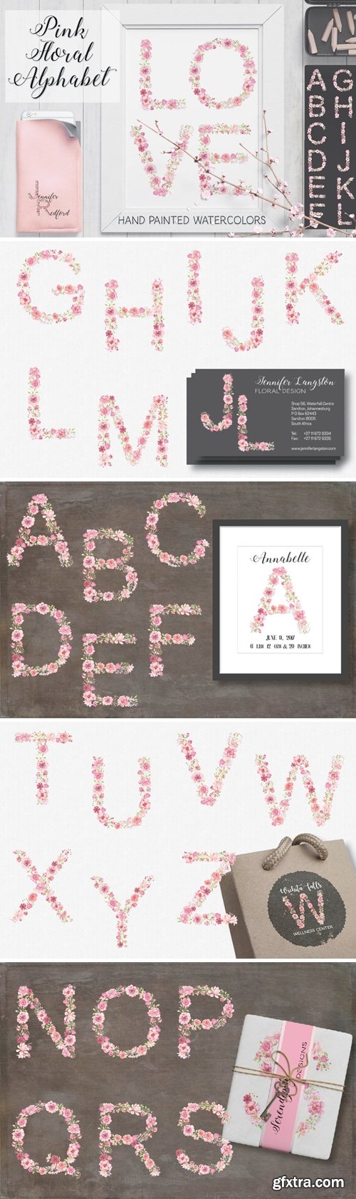 Pink Floral Alphabet