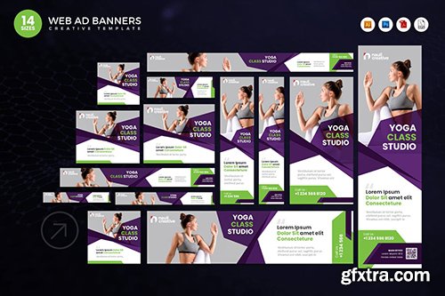 14 Yoga Studio Google Adsense Web Banner