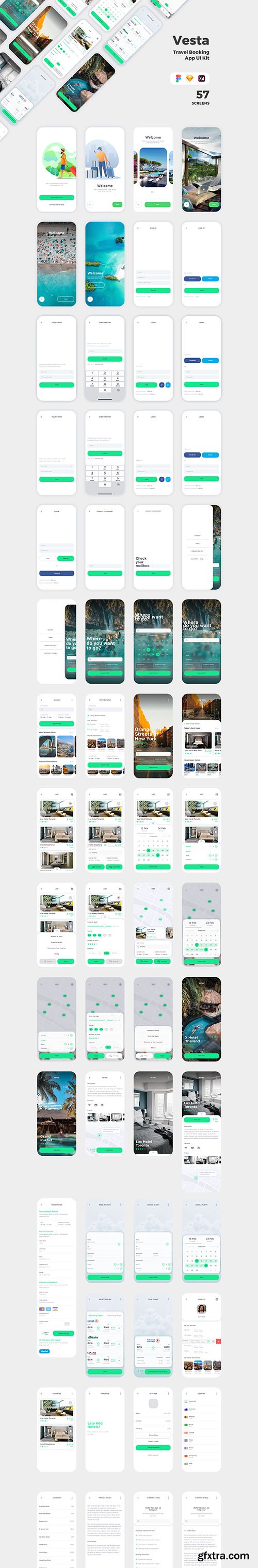 Vesta Travel Booking App UI Kit