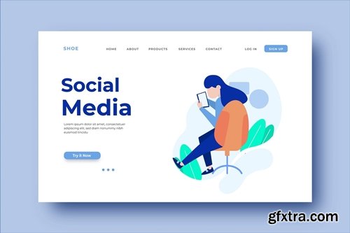 Social Media Landing Page Illustration