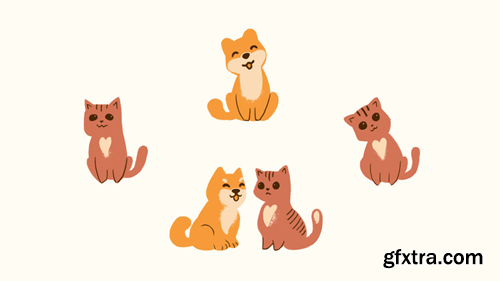 MotionElements Cats and Dogs. Hand Drawn Pack 12685091