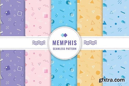 Memphis Seamless Pattern Collection