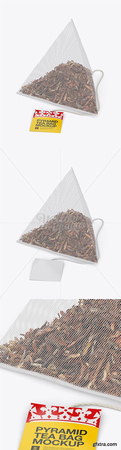 Pyramid Tea Bag Mockup - Halfside View 15468