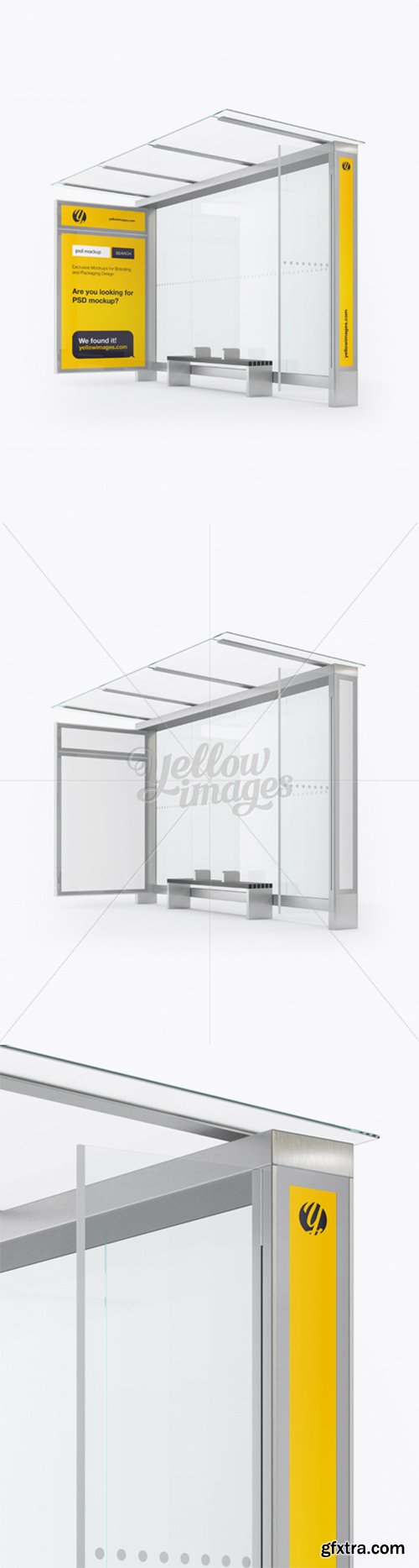 Bus Stop Mockup - Half Side View 16604