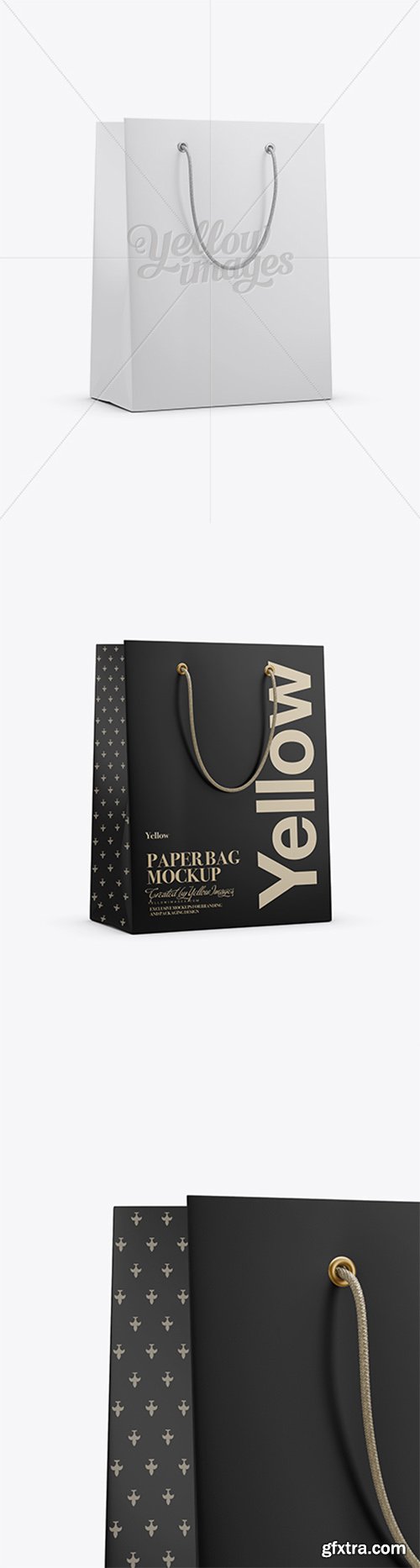 Matte Paper Shopping Bag With Rope Handle Mockup 16725