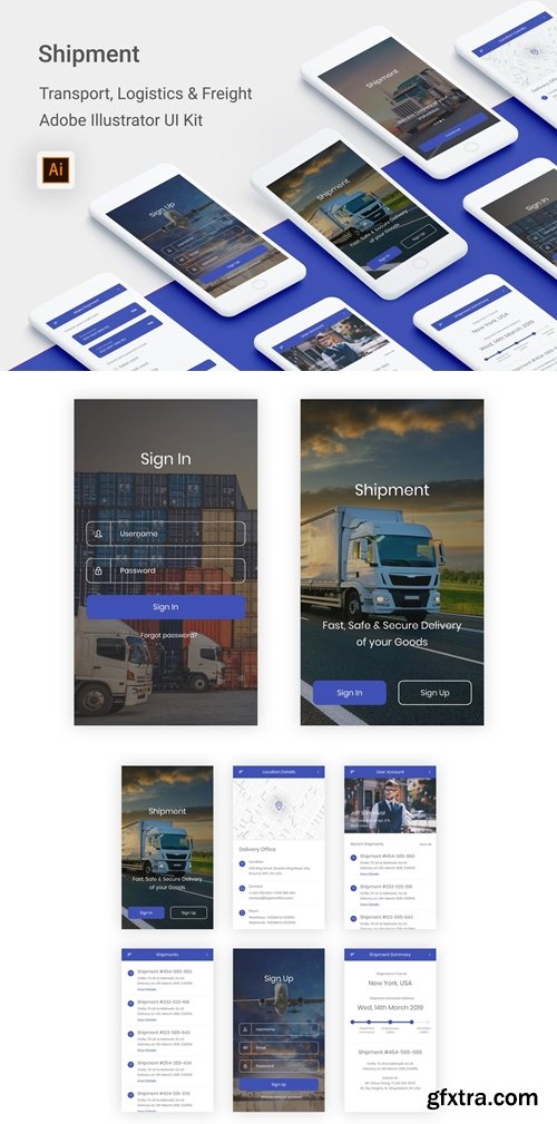 Shipment -Transport, Logistic Illustrator App