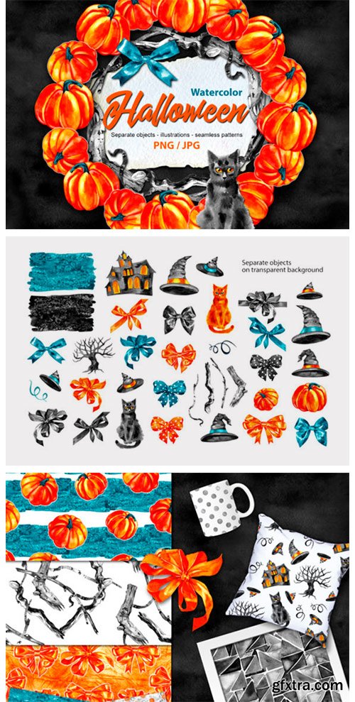 Watercolor Halloween Set 2894631