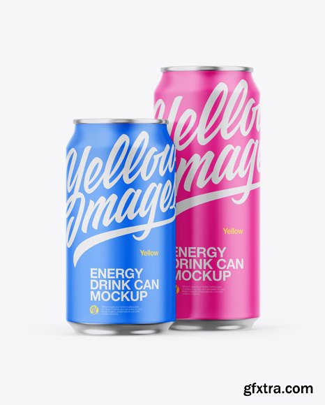 Two Metallic Cans W/ Matte Finish Mockup 55262