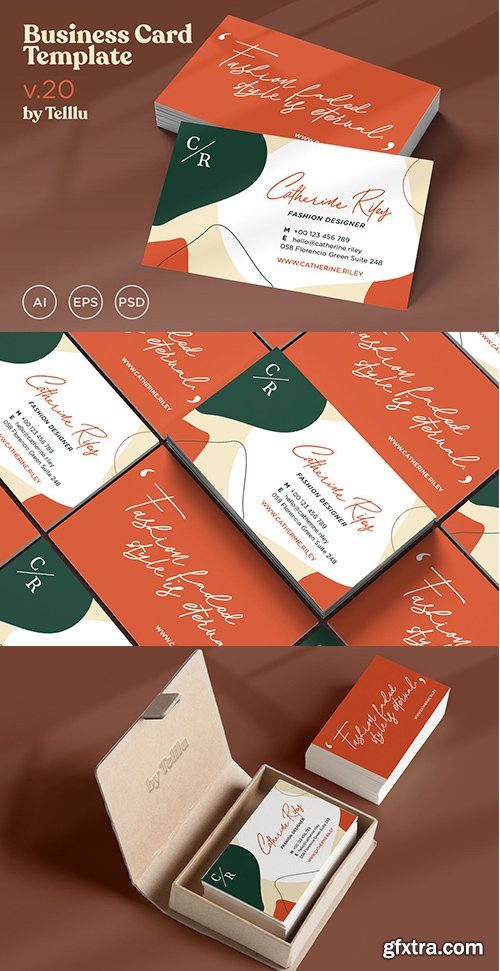 Business Card Template v.20 with Quote