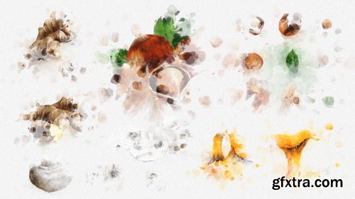 MotionElements - Watercolor Fruits And Vegetables - 12084110