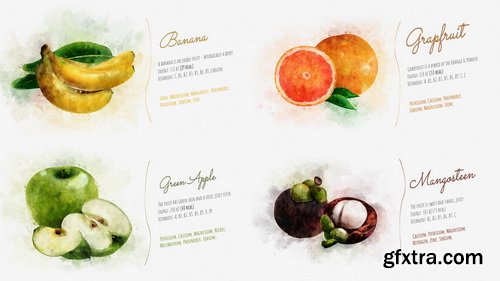 MotionElements - Watercolor Fruits And Vegetables - 12084110