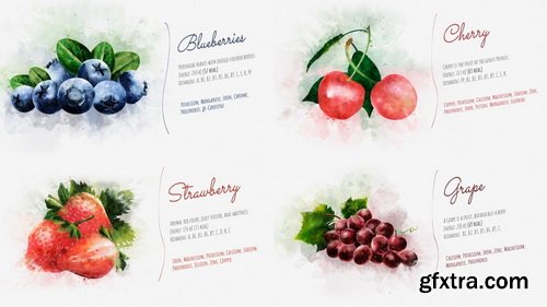 MotionElements - Watercolor Fruits And Vegetables - 12084110