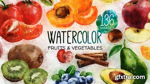 MotionElements - Watercolor Fruits And Vegetables - 12084110