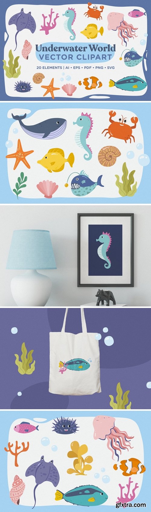 Underwater World Vector Clipart Pack