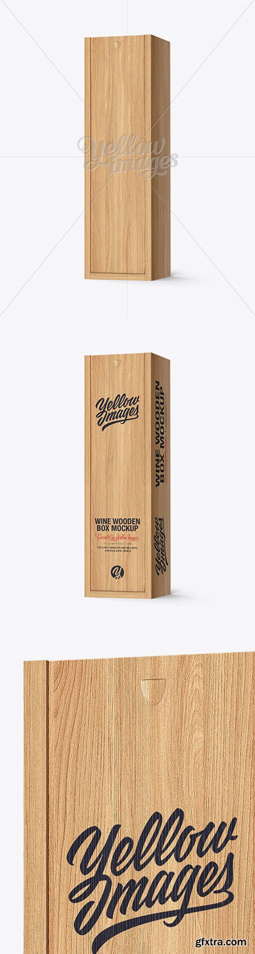 Wooden Wine Box Mockup - Half Side View 18243