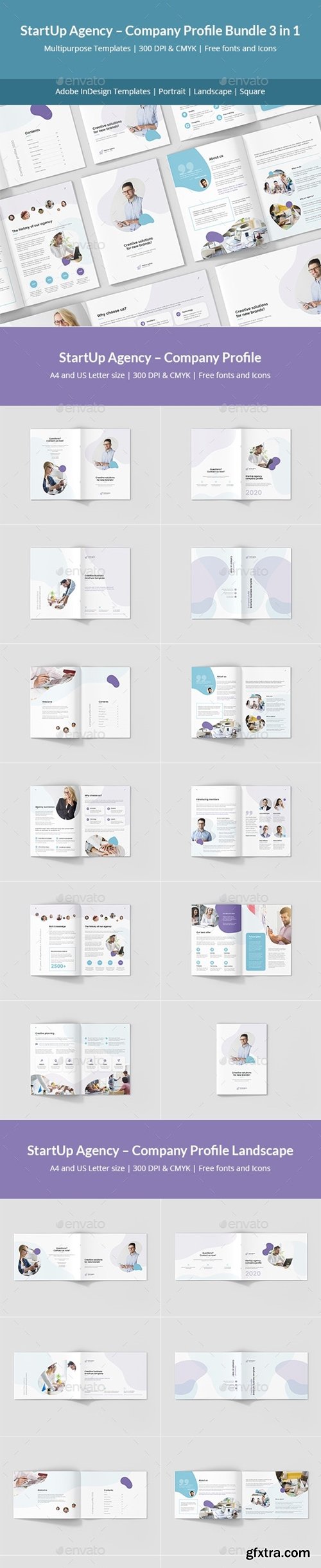 GraphicRiver - StartUp Agency – Company Profile Bundle 3 in 1 24494583