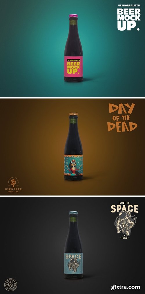 Clean 37cl Black Beer Mockup