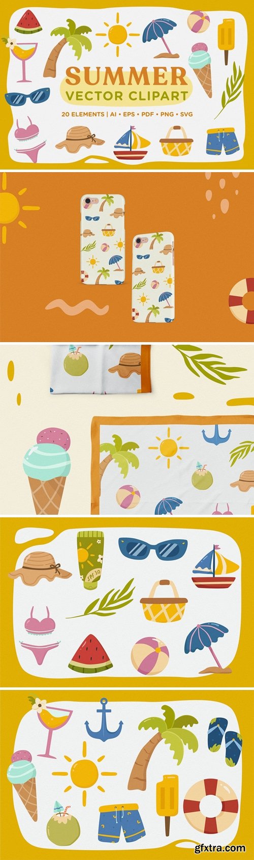 Summer Vector Clipart Pack