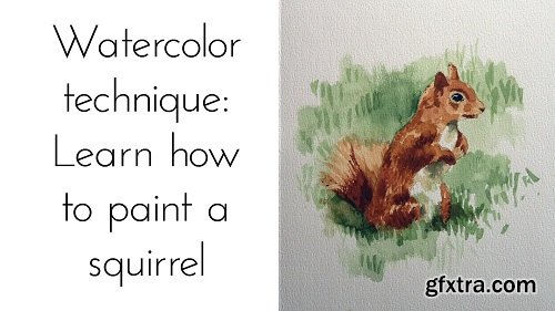 Watercolour technique: Learn how to paint a squirrel