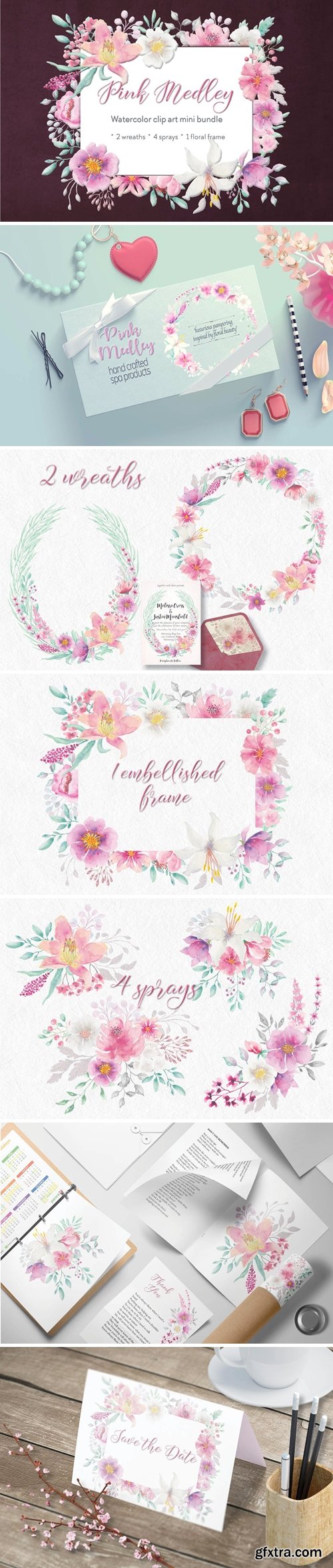 Pink Medley Watercolor Mini Bundle