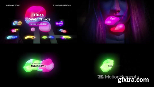 MotionElements Neon Lower Thirds Liquid 13642975