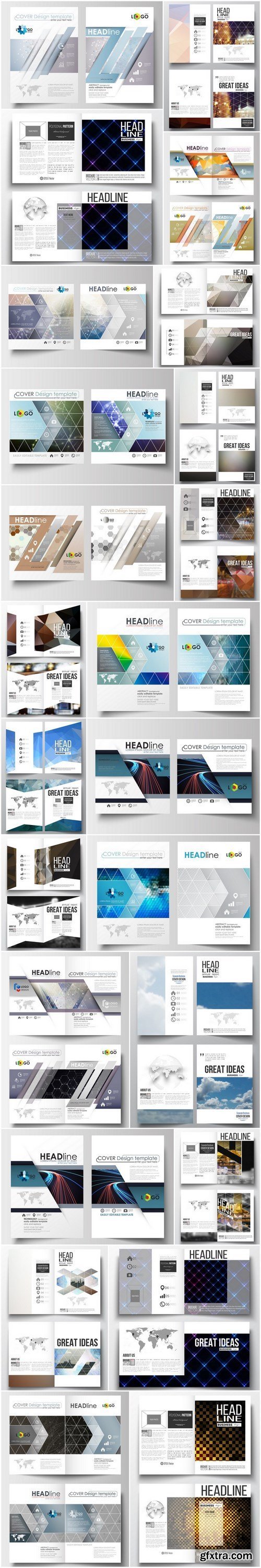 Corporate vertical vector flyer & roll up banner 4 - 18xEPS