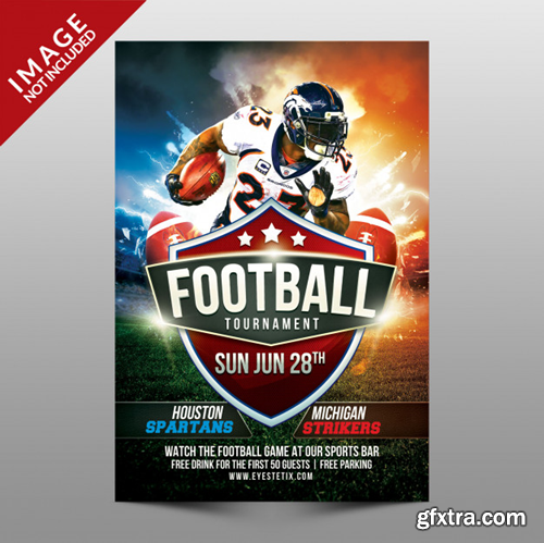 Football tournament flyer Premium Psd