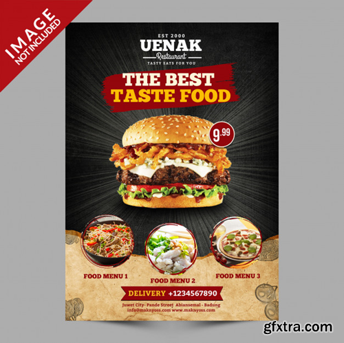 Burger flyer template Premium Psd