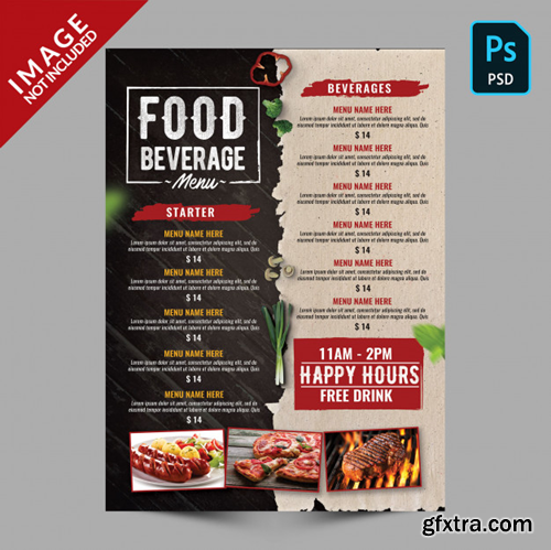 Vintage dark wood and old paper menu Premium Psd