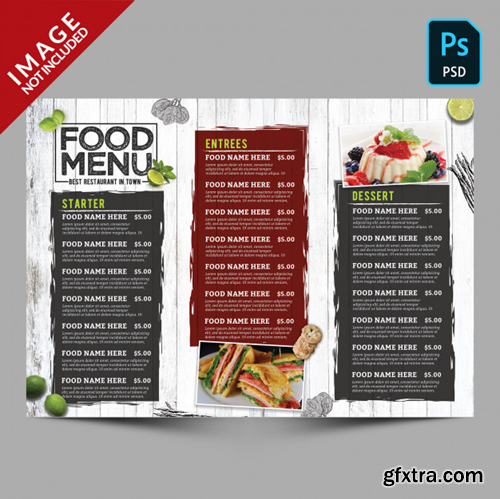 Vintage food menu template Premium Psd