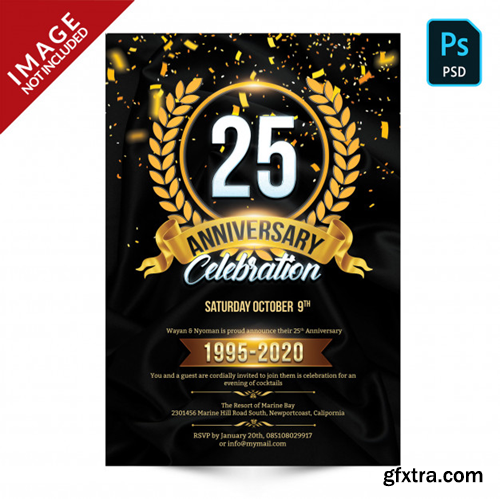 Anniversary celebration flyer template Premium Psd