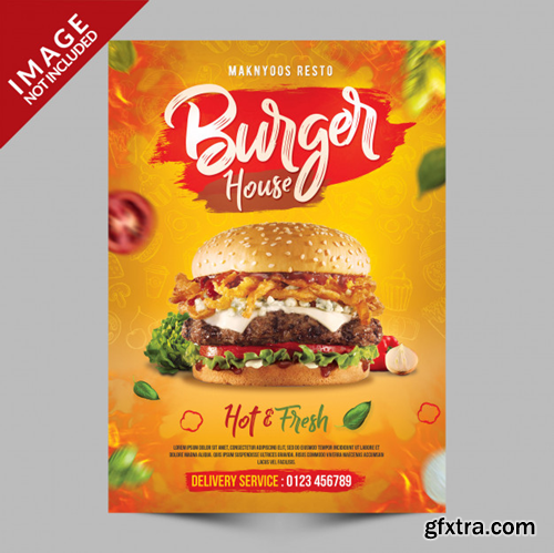 Burger house poster template Premium Psd