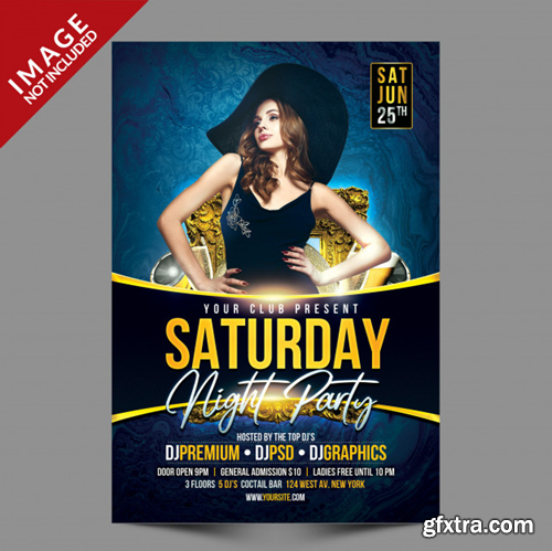 Saturday night party flyer Premium Psd