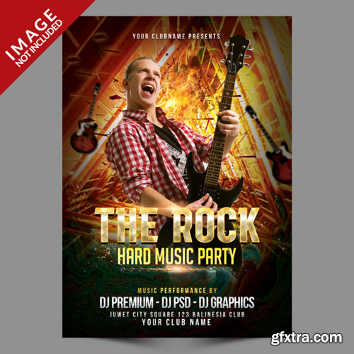 The rock music party event poster Premium Psd