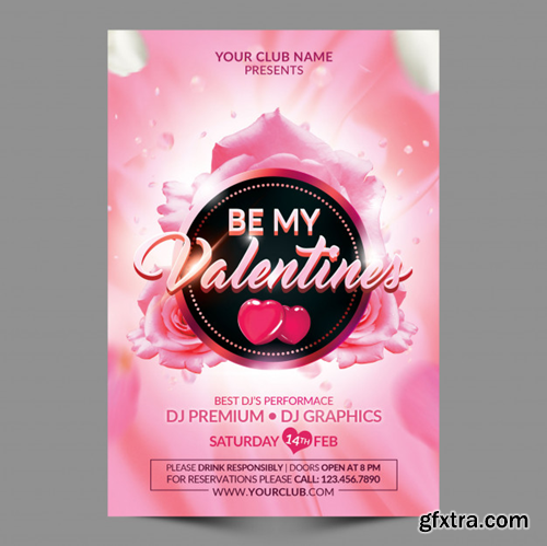 Be my valentines flyer template Premium Psd